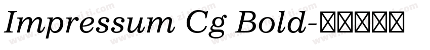 Impressum Cg Bold字体转换